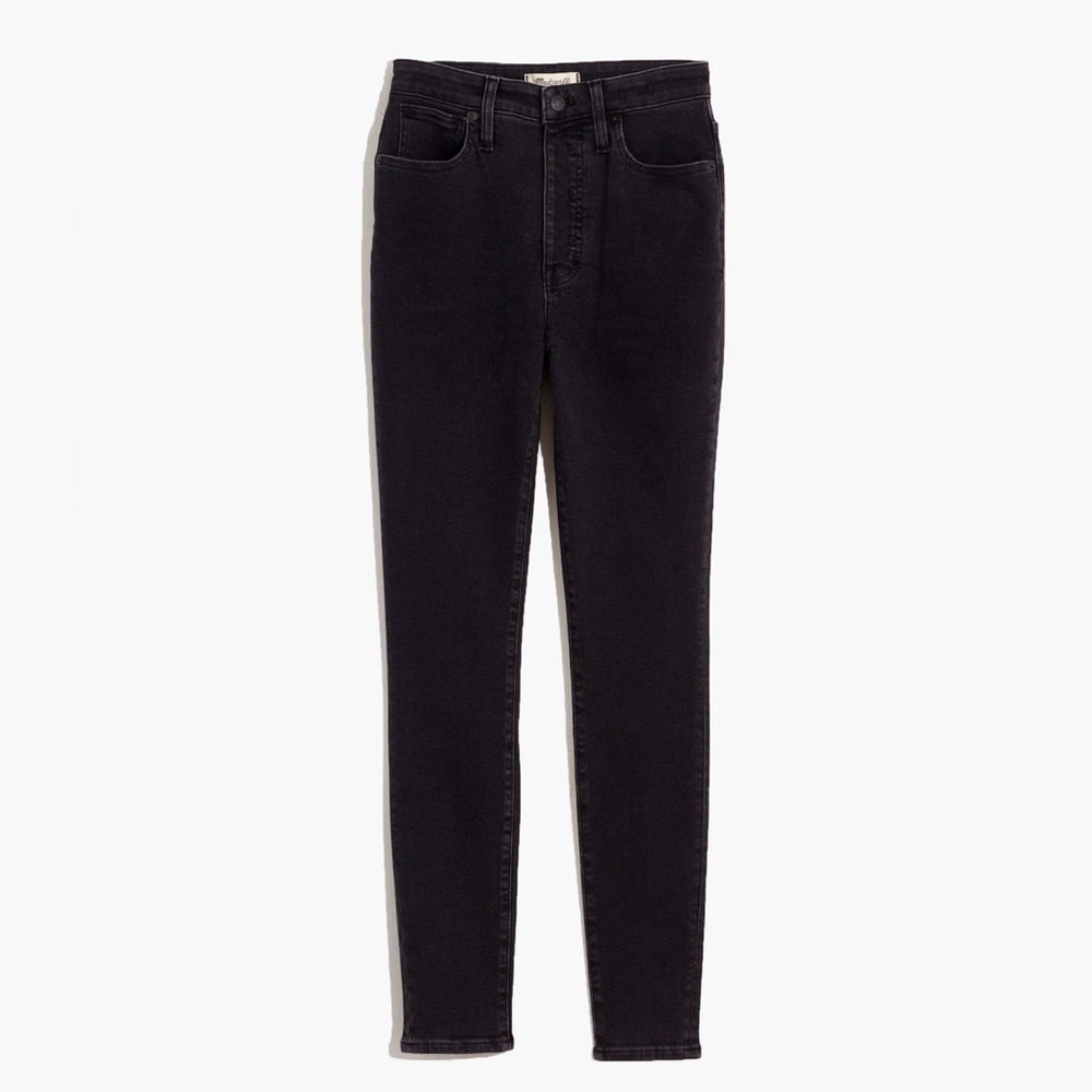 MADEWELL PETITE CURVY HIGH RISE SKINNY JEANS IN STARKEY WASH BLACK 32P